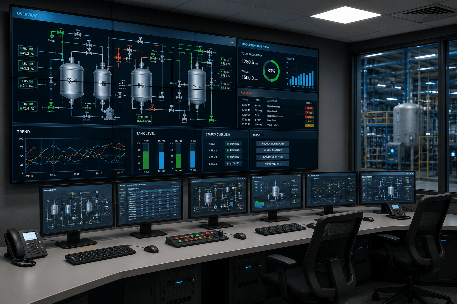 تابلو SCADA و اتاق کنترل مرکزی